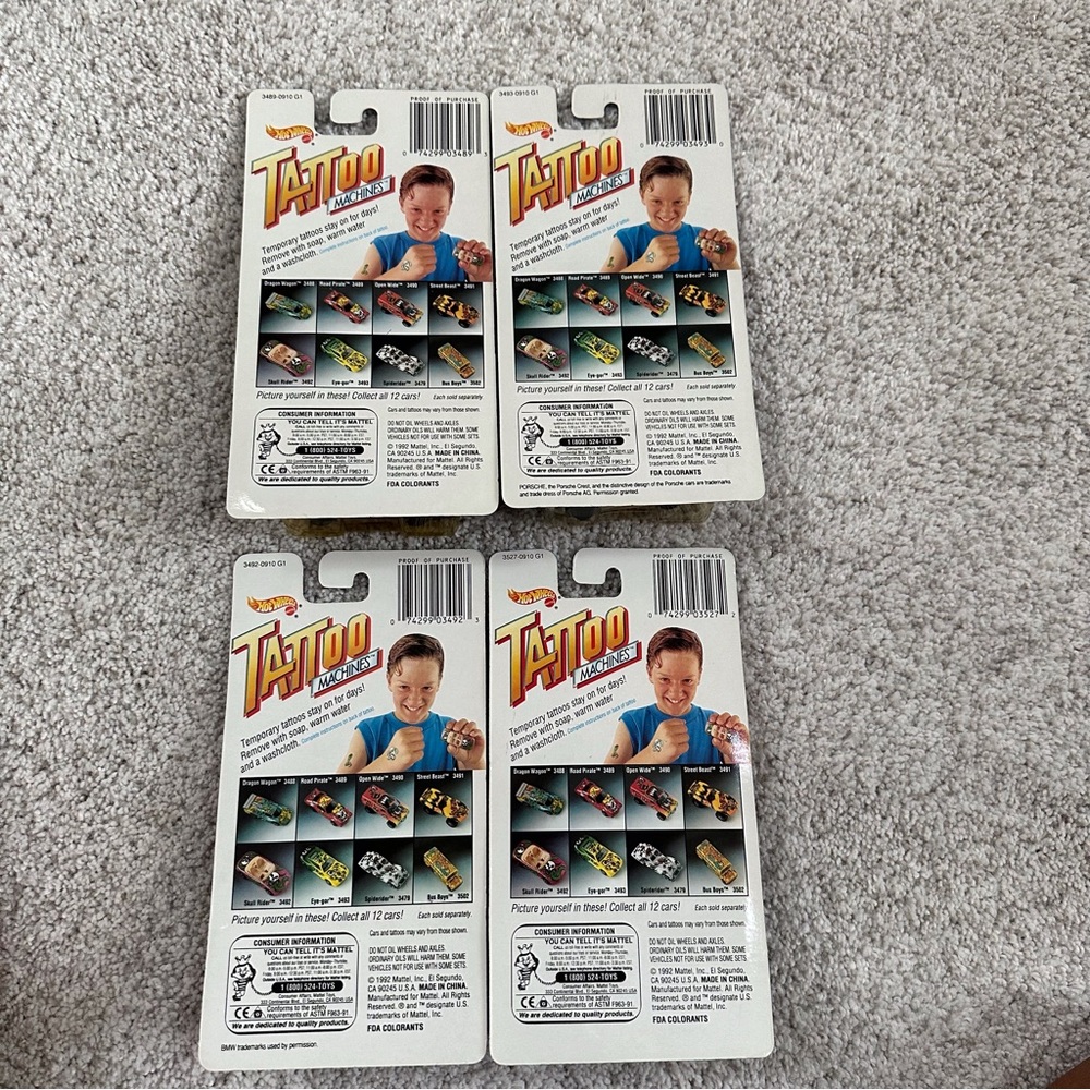 Vintage 1992 Hot wheels Tattoo Machines Die Cast Cars - Picture 8 of 9